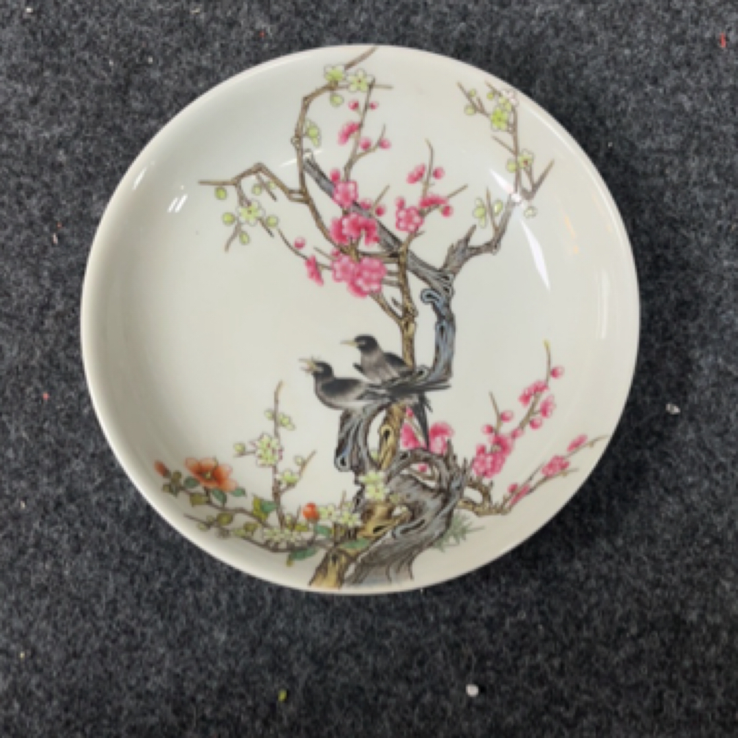 喜上眉梢赏盘手绘