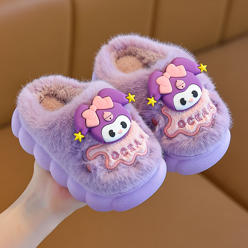 儿童棉拖鞋秋冬季新款女童公主风时尚韩版潮流毛绒保暖宝宝棉鞋