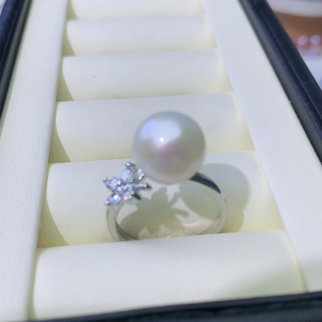 淡水珍珠戒指合金