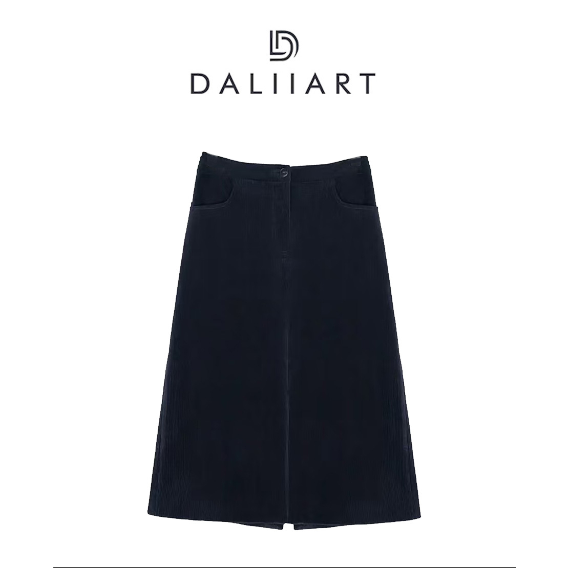 DALIART 小巷人家 日本灯芯绒条纹后松紧复古百搭半裙DLQZ0546