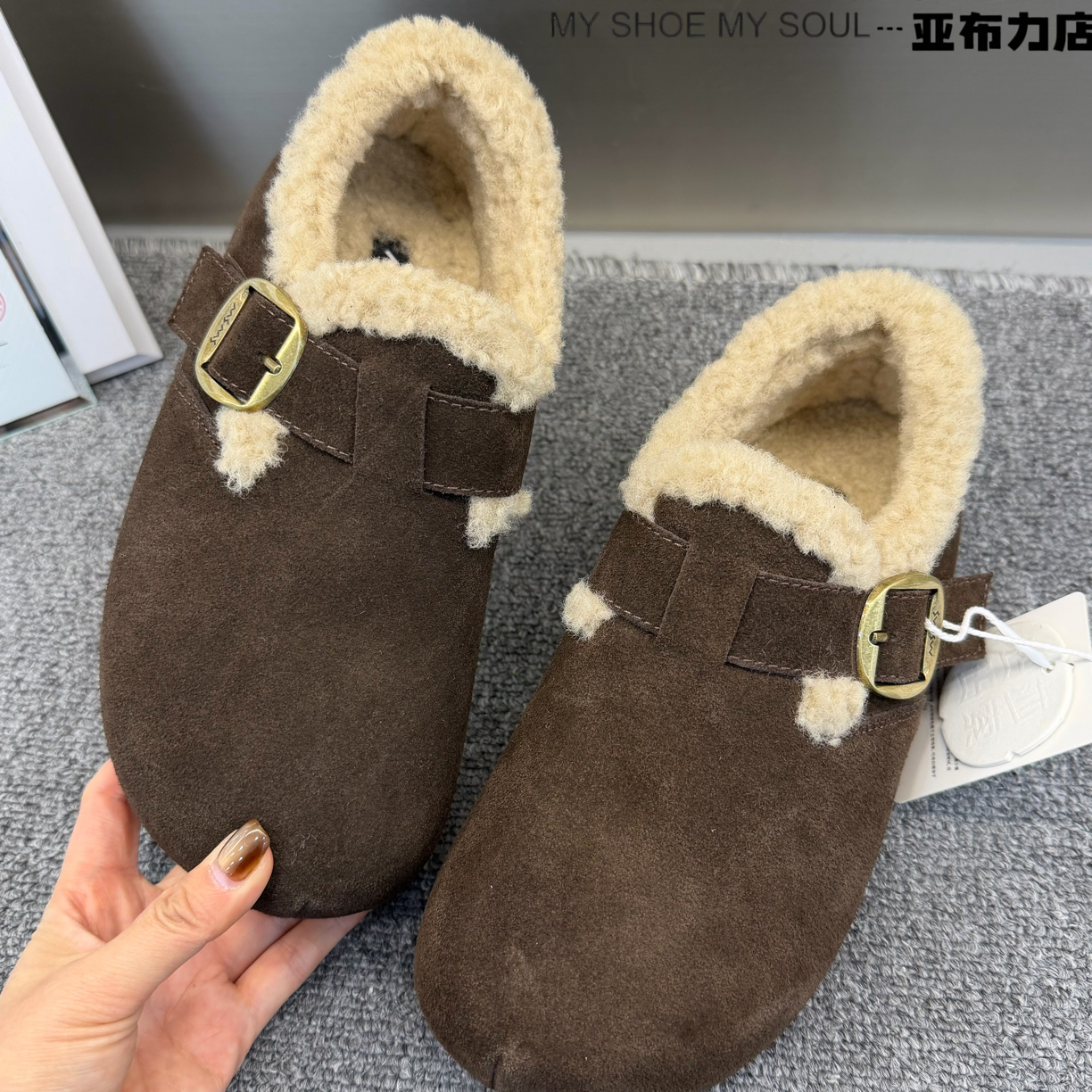 玛莎玛索290-107m冬季加厚保暖勃肯鞋经典百搭增高3cm