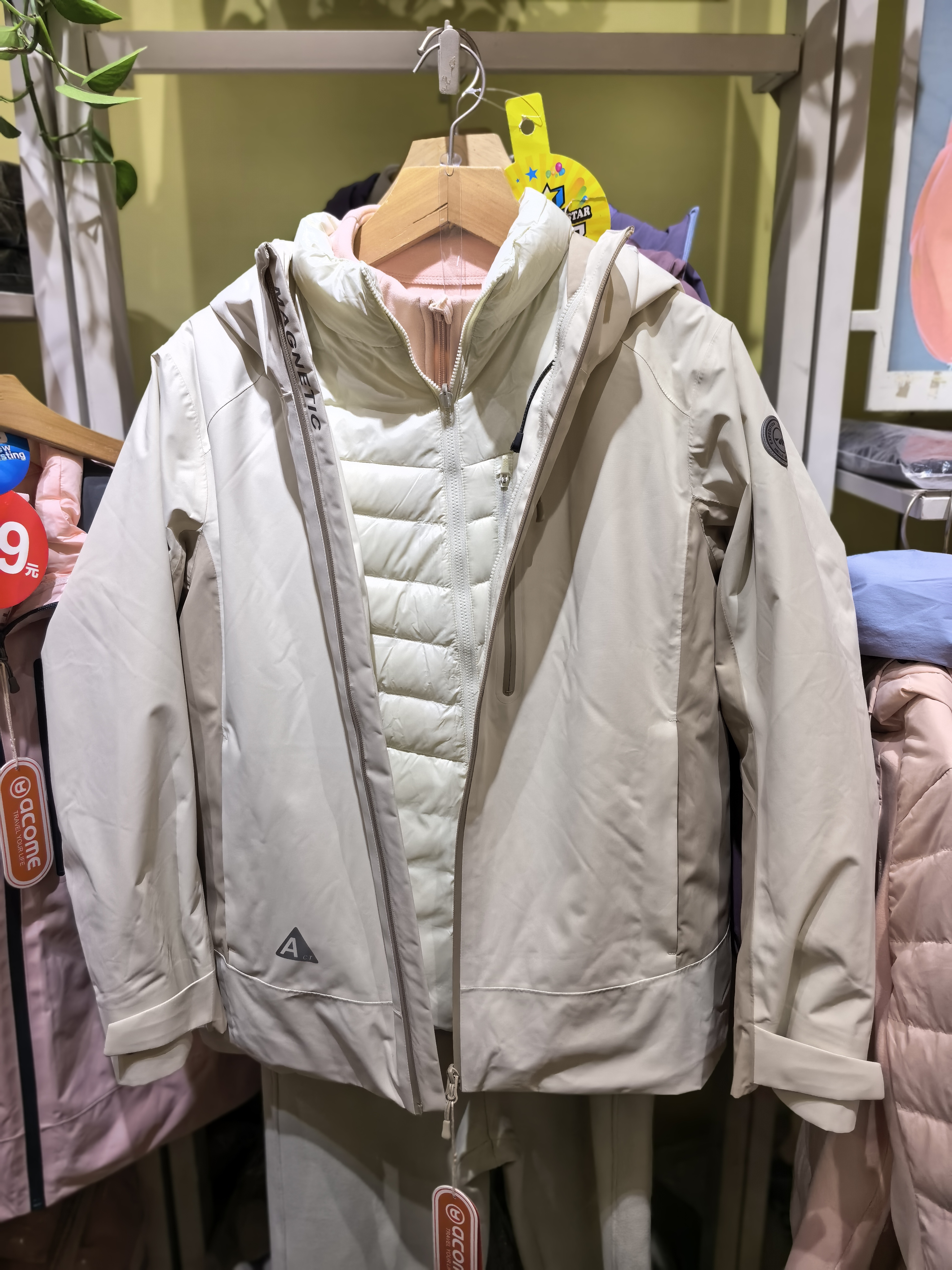 女款鹅绒三合一防雨雪防寒脱卸内胆户外羽绒服保暖两件套冬季休闲