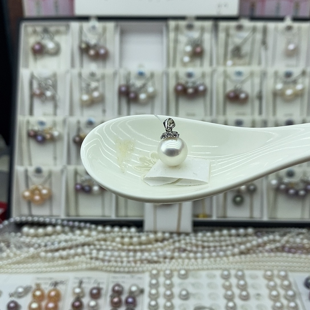 淡水珍珠吊坠(不含链)银S925镶嵌