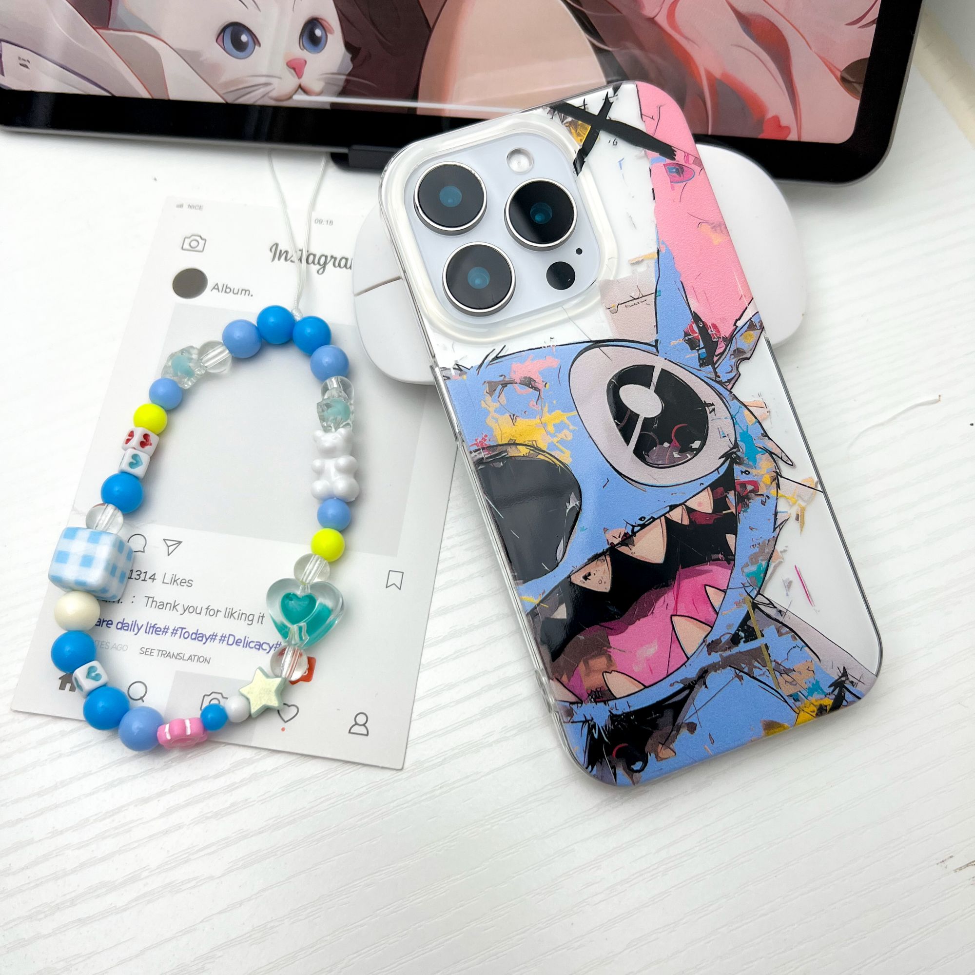 【208】半脸史迪仔IMD手机壳适用苹果17苹果16小米17华为oppovivo