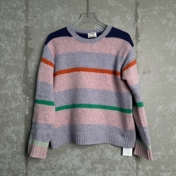 未使用 WE11 DONE XS*1/Acne/条纹针织圆领毛衣/18748/JP