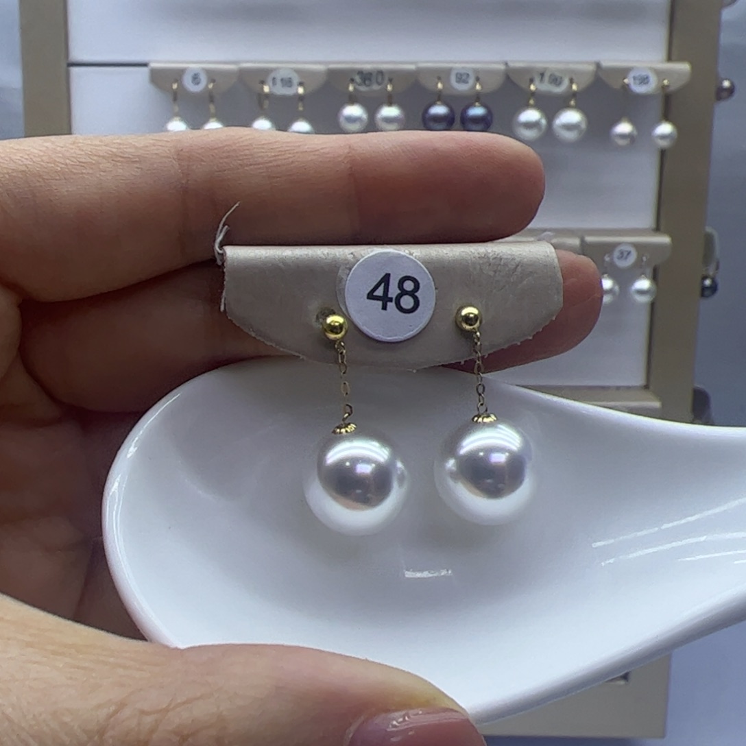 淡水珍珠耳饰18K金镶嵌