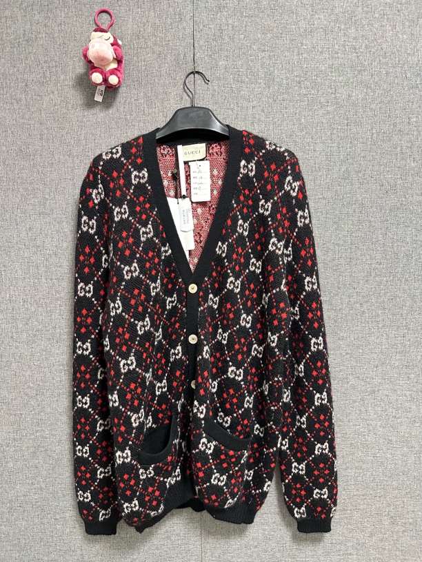 未使用 GUCCI/古驰 xxl码/老花满印针织开衫/r952/12650