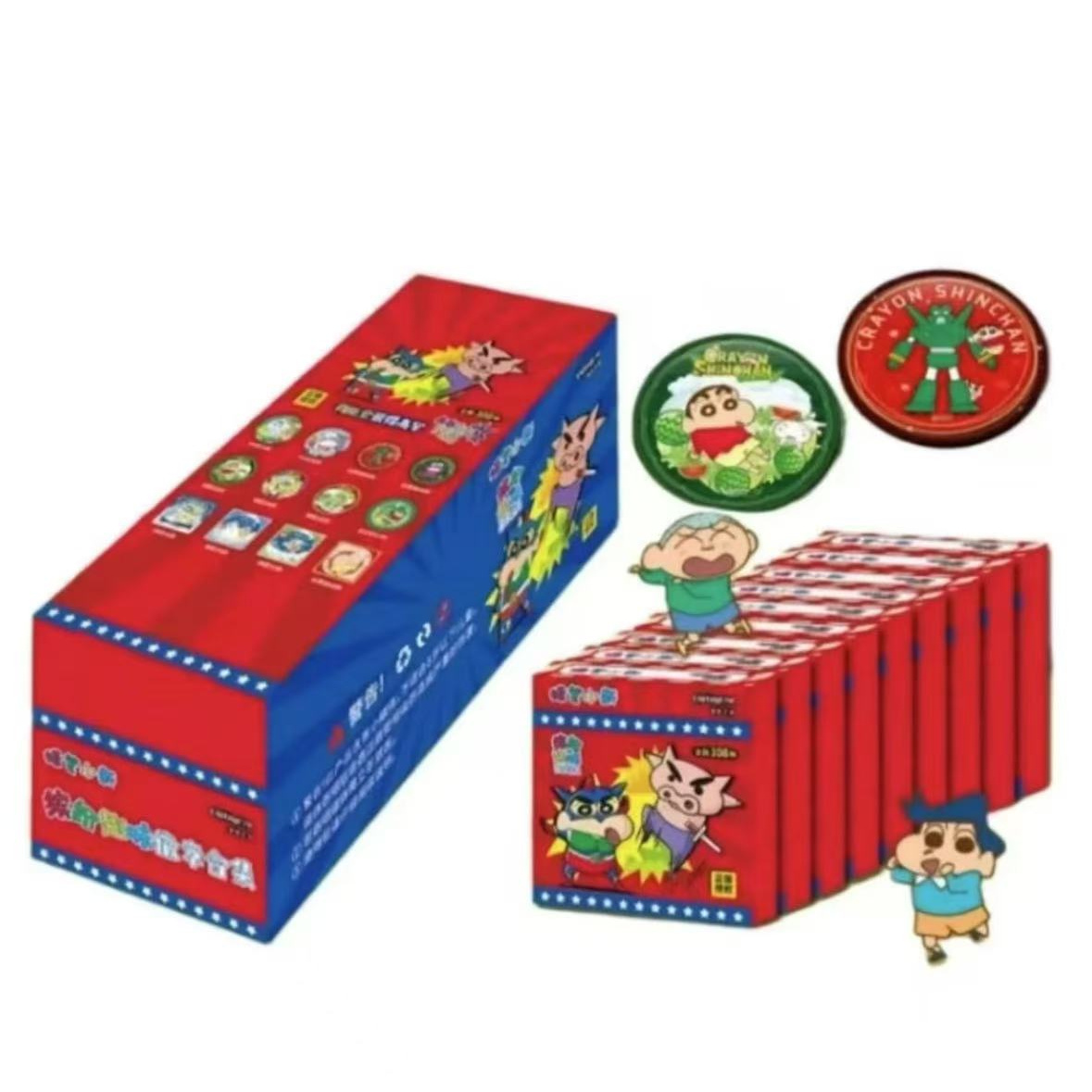 小萌拆卡【大转盘】蒙教王国 蜡笔小新缤纷趣味吧唧徽章盲盒 代拆