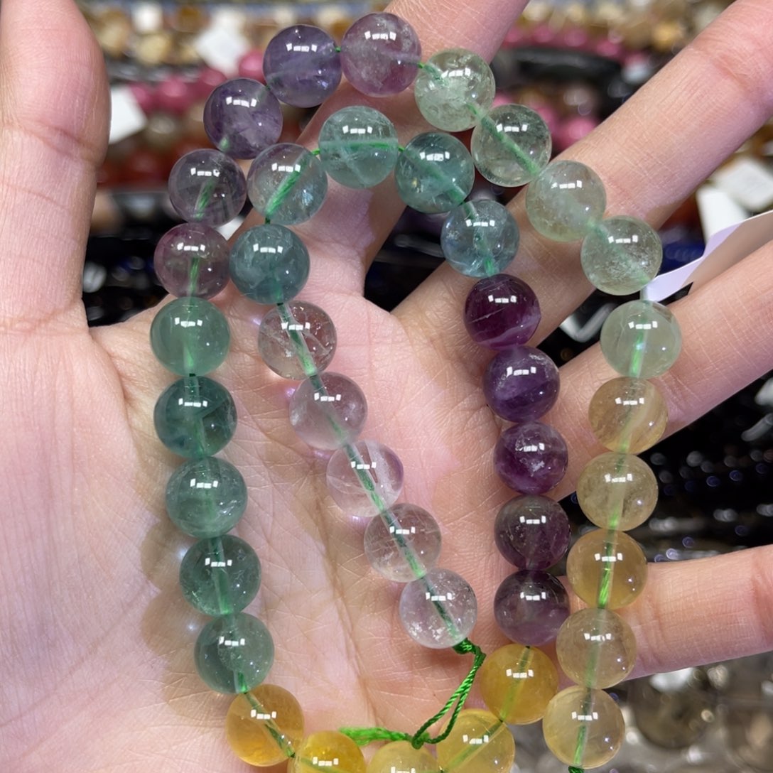 玛瑙/玉髓散珠彩莹石卡10一条