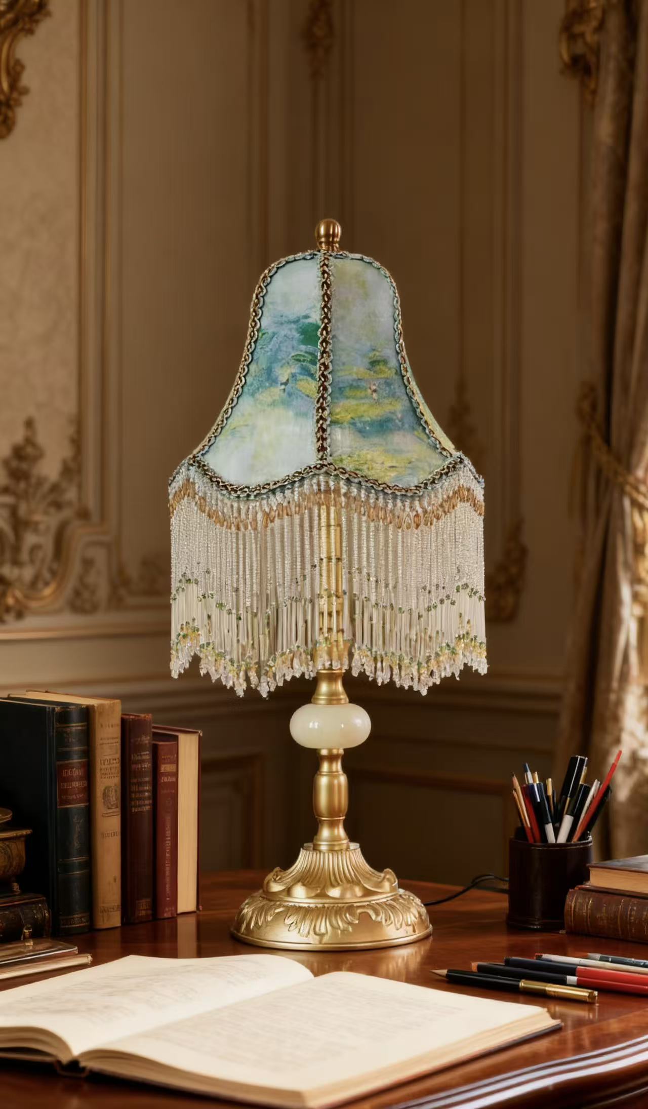 古典法式复古台灯高级感氛围灯卧室ins少女心美式乡村流苏床头灯