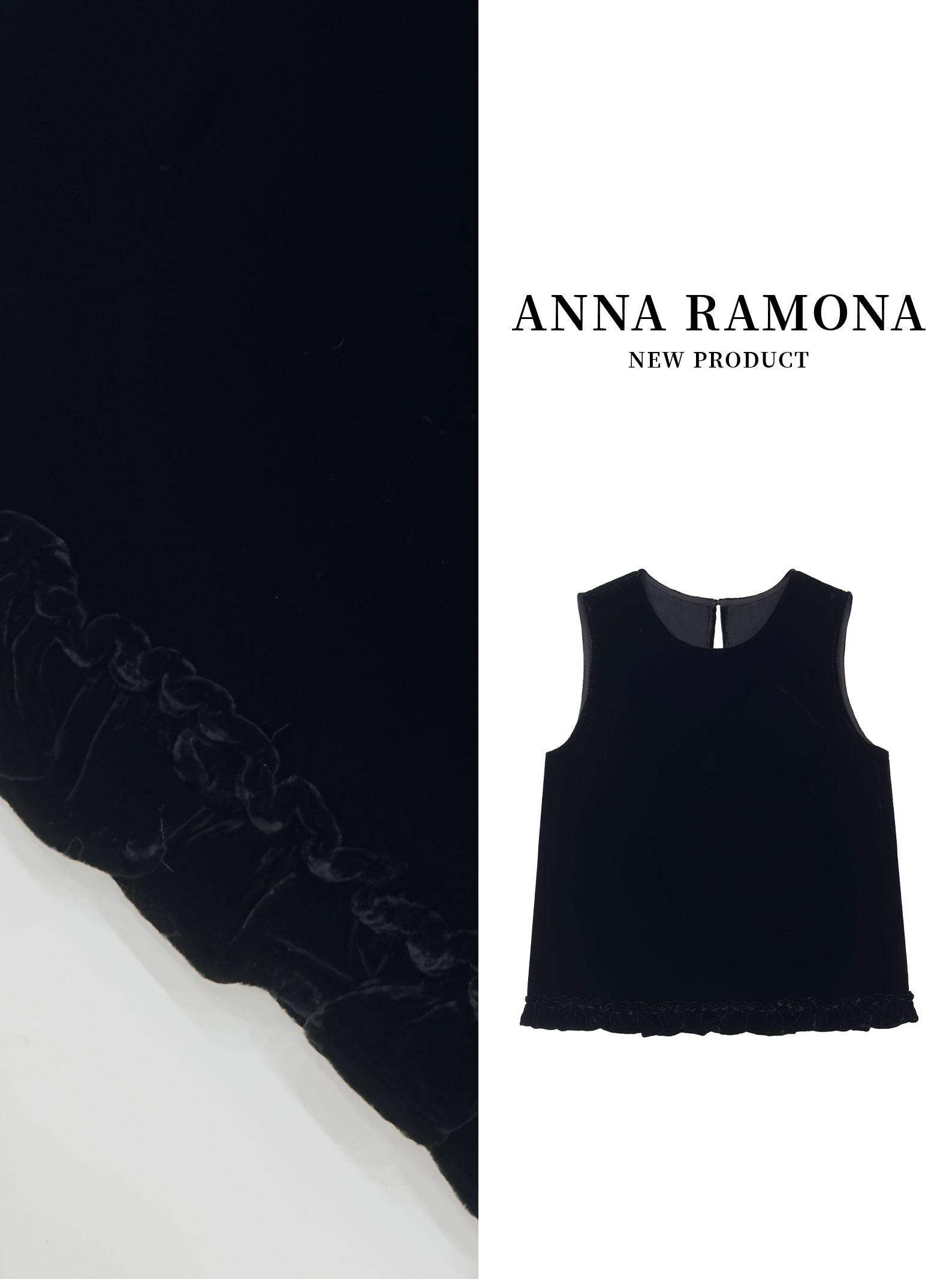 【ANNA RAMONA】真丝丝绒背心