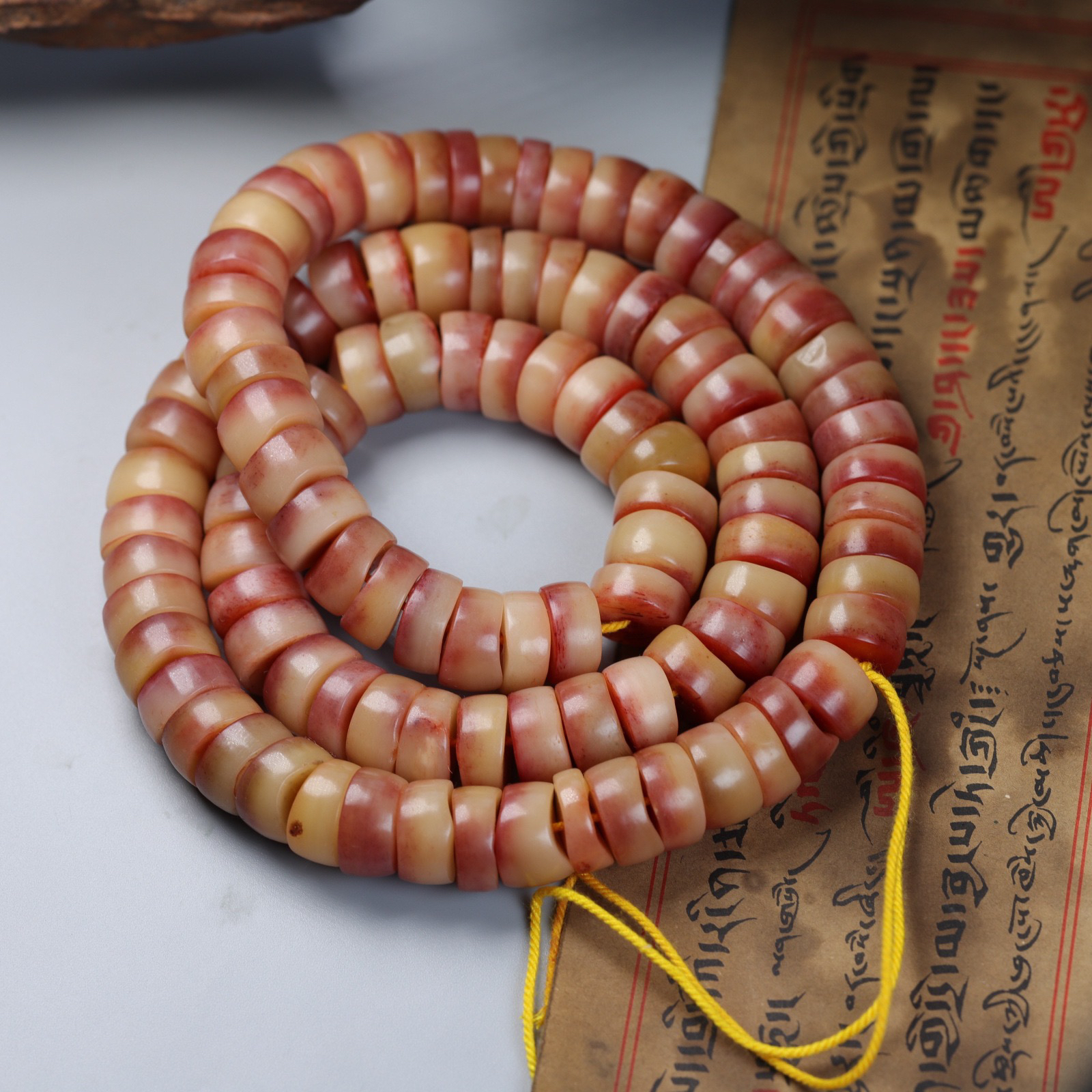 手链 驼骨厂家半成品玉化驼骨算盘珠桶珠随型大肠珠108颗文玩手串