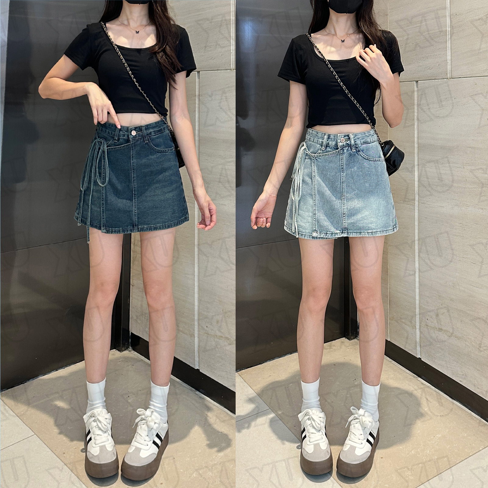 7531 W复古美式牛仔短裤裙女爆款2025新款夏季高腰小个子短裤