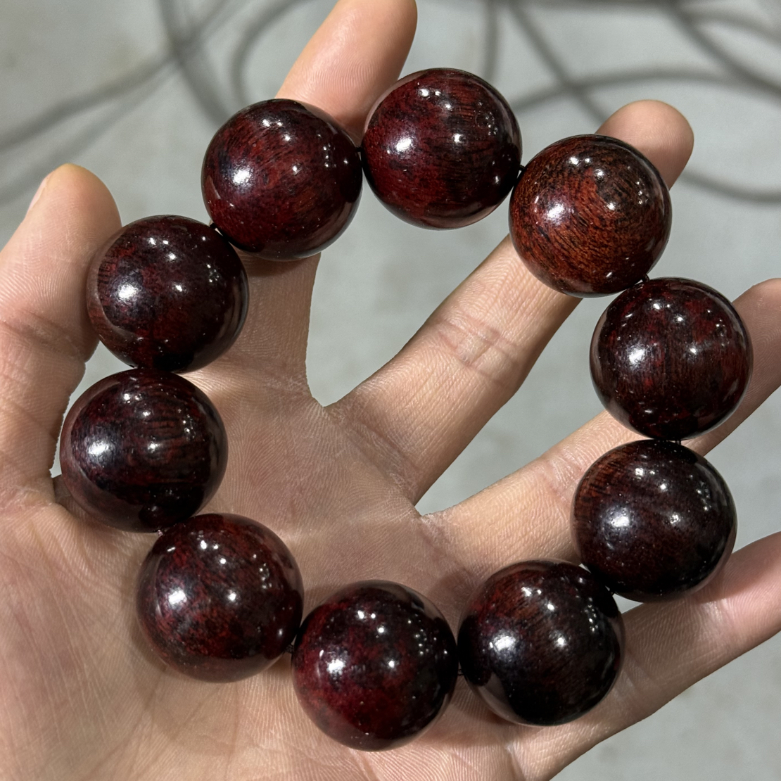 H219 高冰花梨2.5cm单圈手串