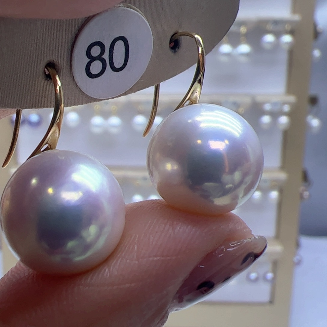 淡水珍珠耳饰18K金镶嵌