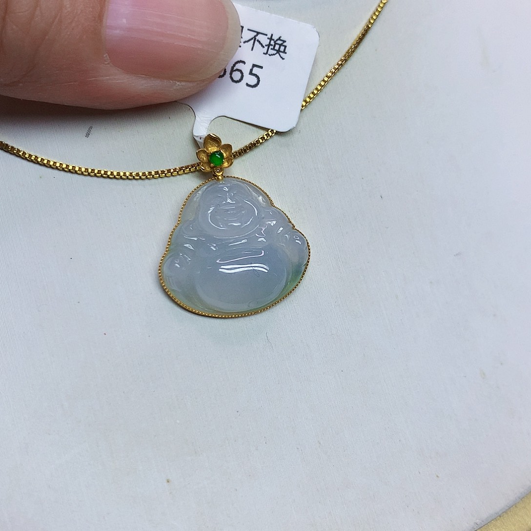 翡翠18K金镶嵌颈饰356888