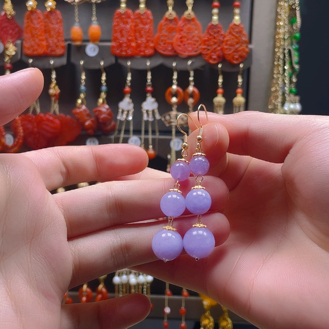 玛瑙/玉髓耳饰合金饰品