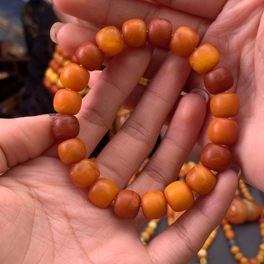 蜜蜡手串未镶嵌天然