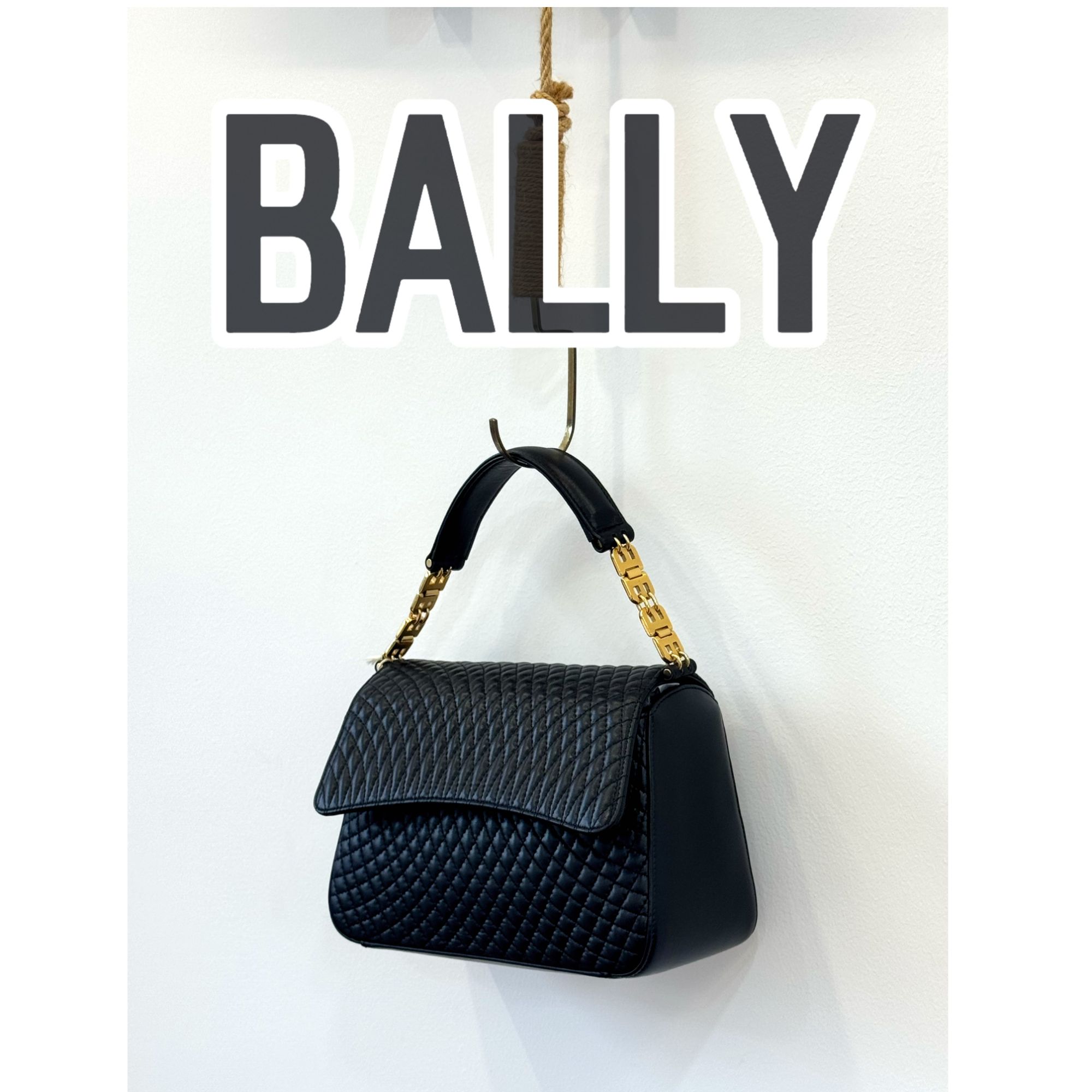 95新 BALLY/巴利 菱格小手拎包
