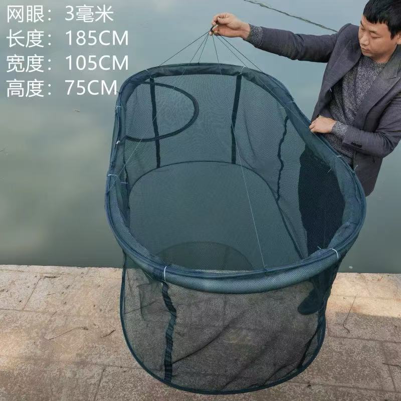加厚拉链漂浮养鱼网箱螃蟹笼暂养养殖吊笼鱼护折叠大口径网兜网箱