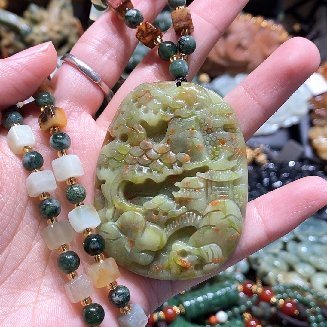 未镶嵌岫玉毛衣链