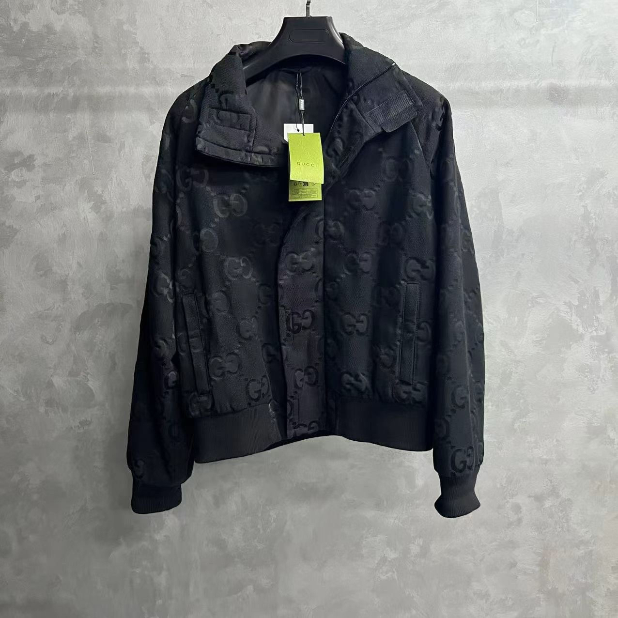 未使用 GUCCI/古驰 黑色GG Logo满印帆布夹克/48