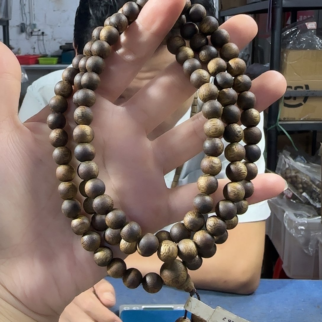 手串沉香棋楠乌身圆珠长串0.8/26克多样性发一