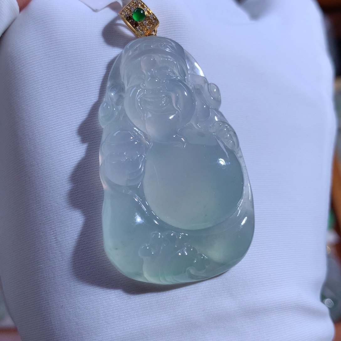 翡翠颈饰18K金镶嵌财财