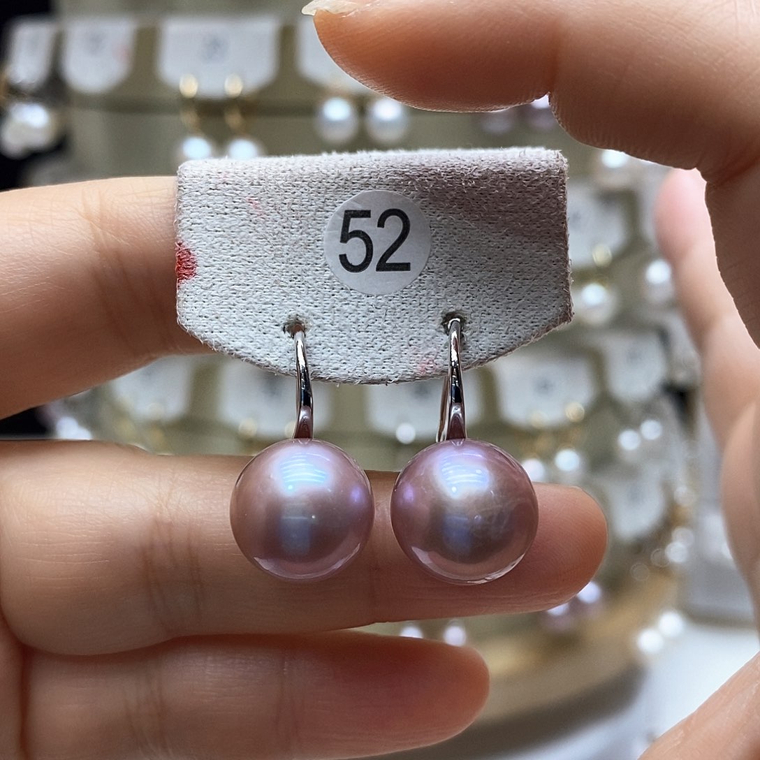 淡水珍珠耳饰银S925镶嵌