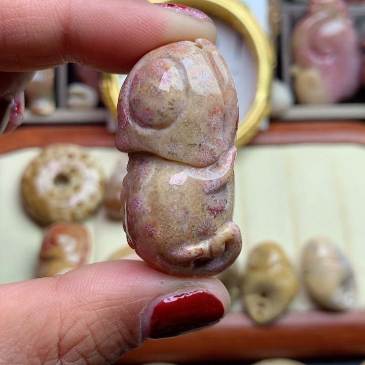 硅化珊瑚（珊瑚玉）颈饰未镶嵌