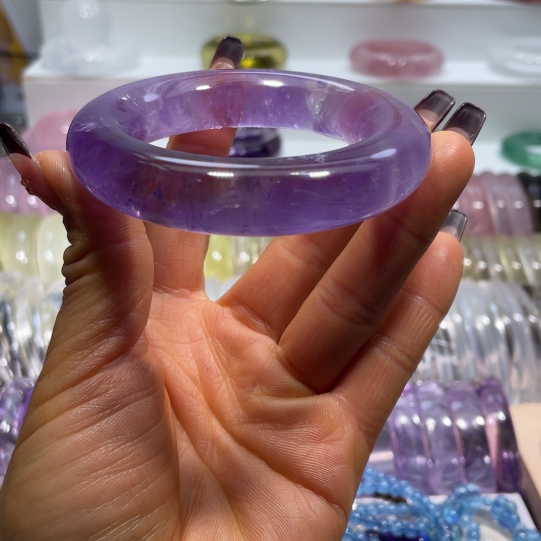 水晶手镯52.4圈口29号未镶嵌