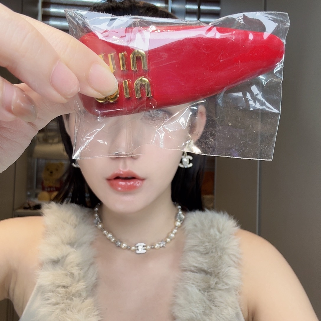 大理石纯铜谬发夹