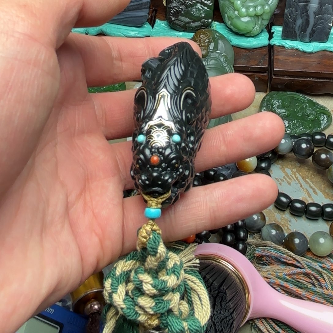 和田玉把件未镶嵌一**草