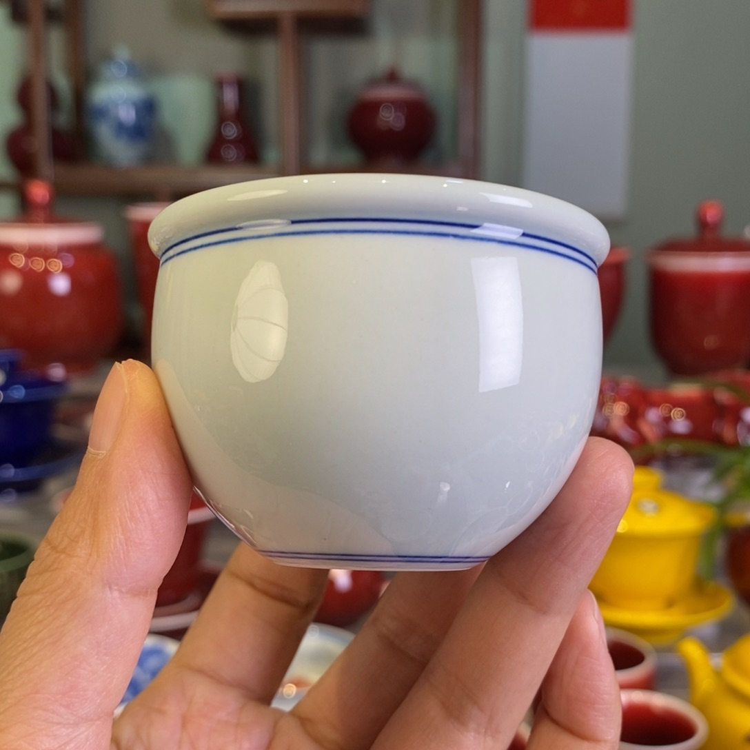 清欢雅玩原矿柴窑素胎小缸杯