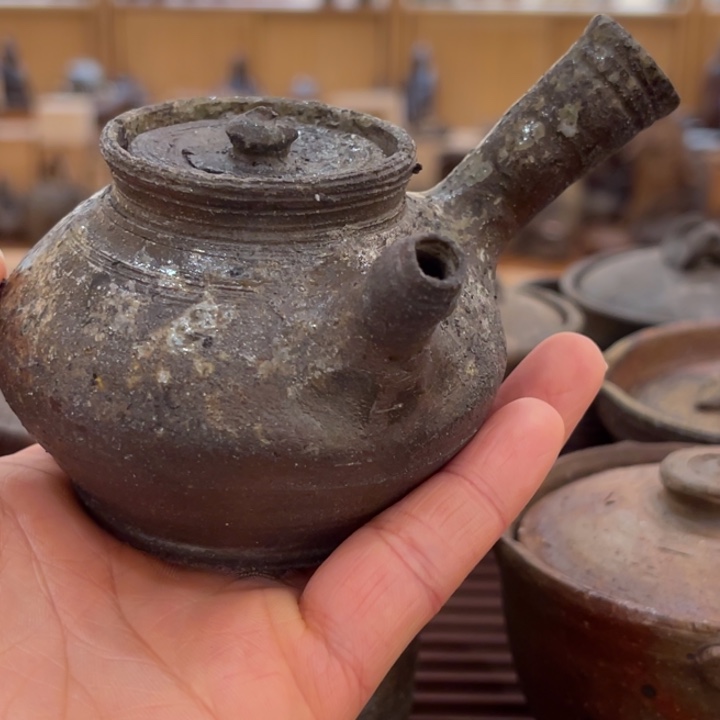 小***奇备前烧作品作品南蛮烧侧把微掉皮