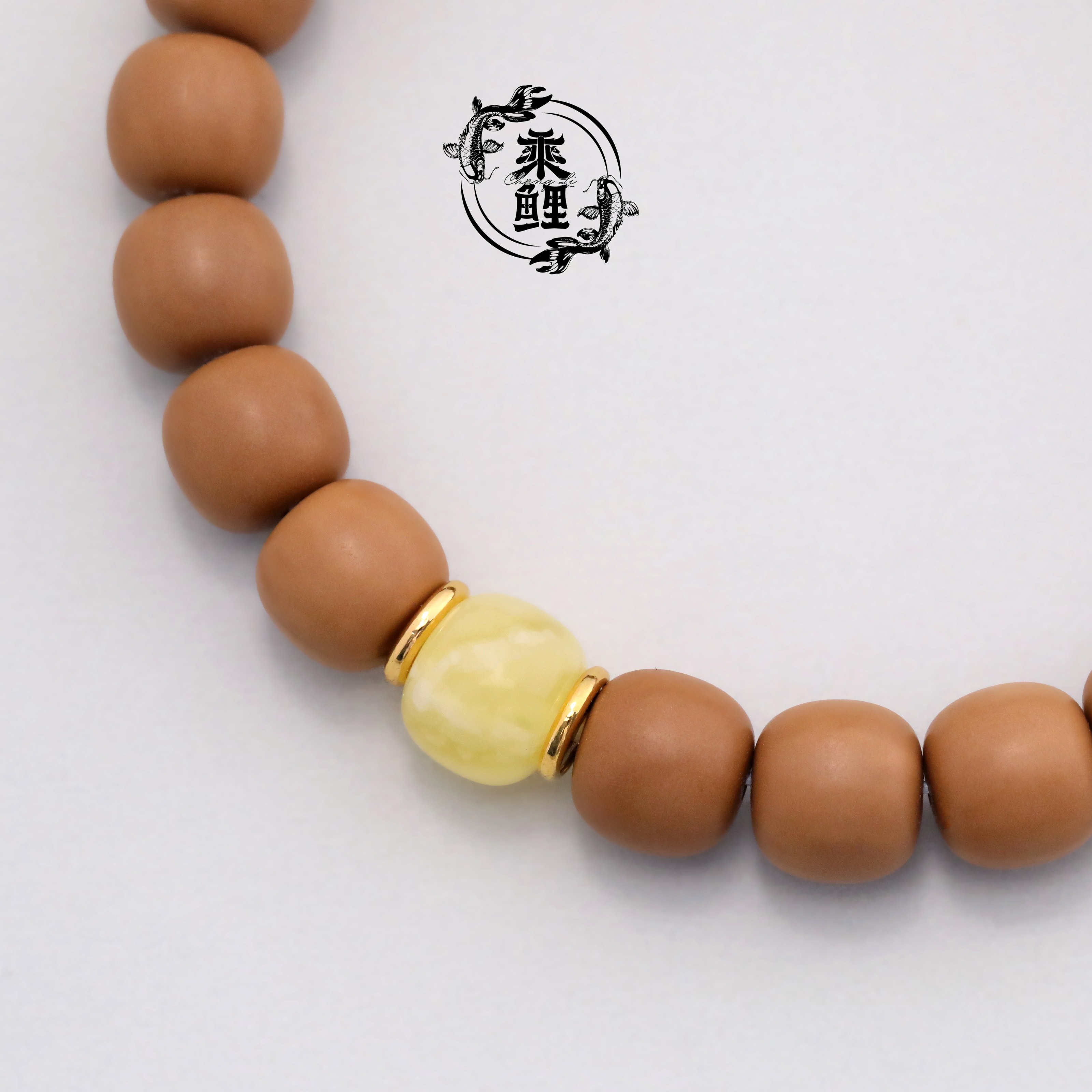 乘鲤-猴头老型手串二等全品原生态原色无泡药手串小馒头料+一颗ML