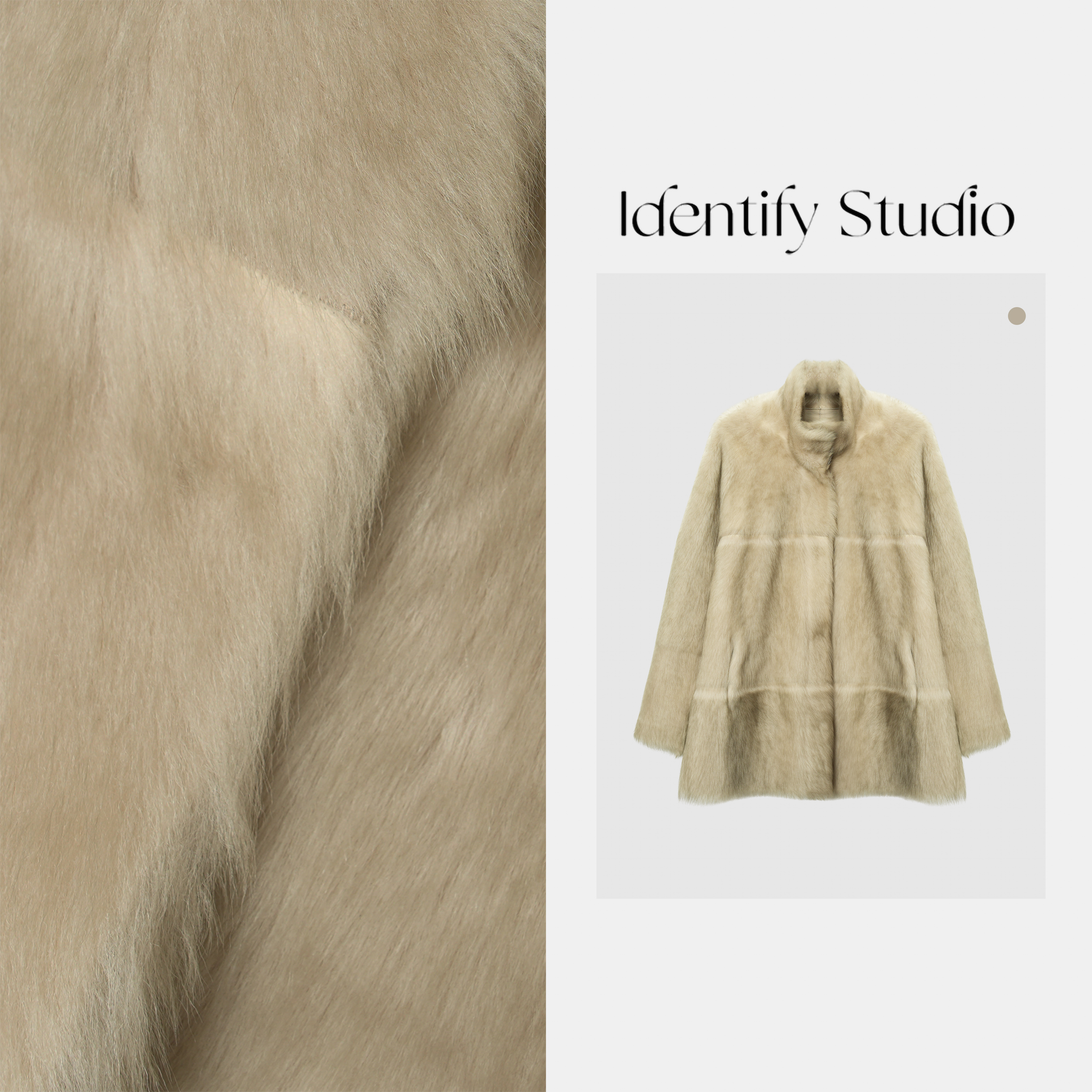 IDENTIFY冬季时尚慵懒风直毛托卡羊皮毛一体设计外套25AWN112203