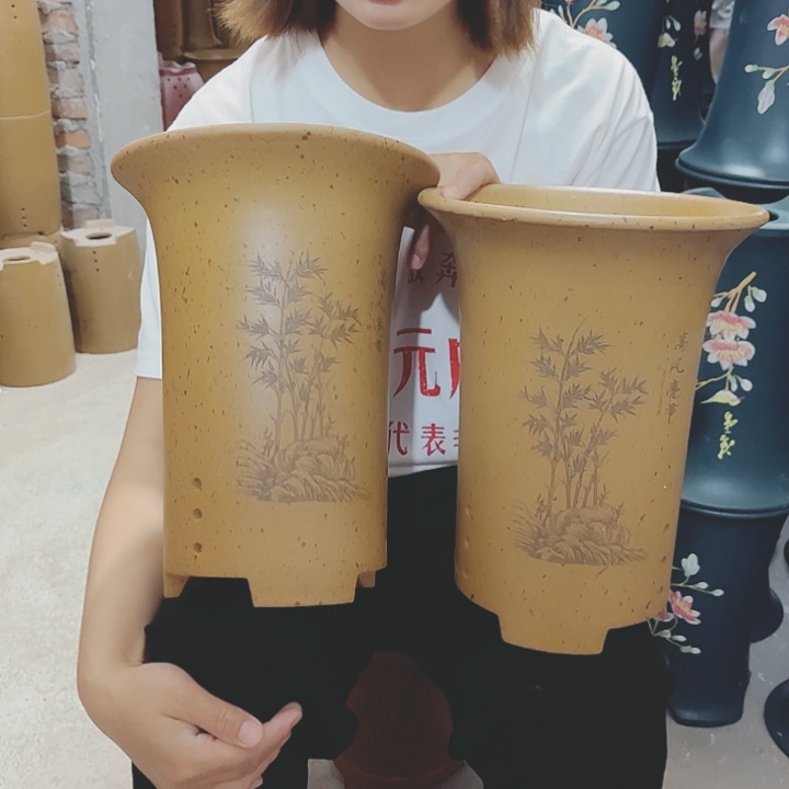 紫砂花盆谢**?宜兴紫砂精品花盆 