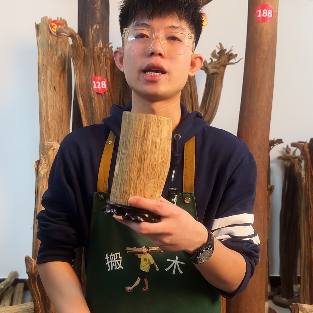 沉香摆件天然沉香原木摆件➕底座
