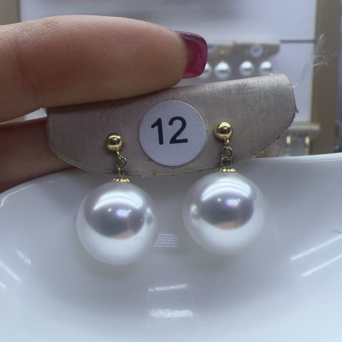 淡水珍珠耳饰18K金镶嵌