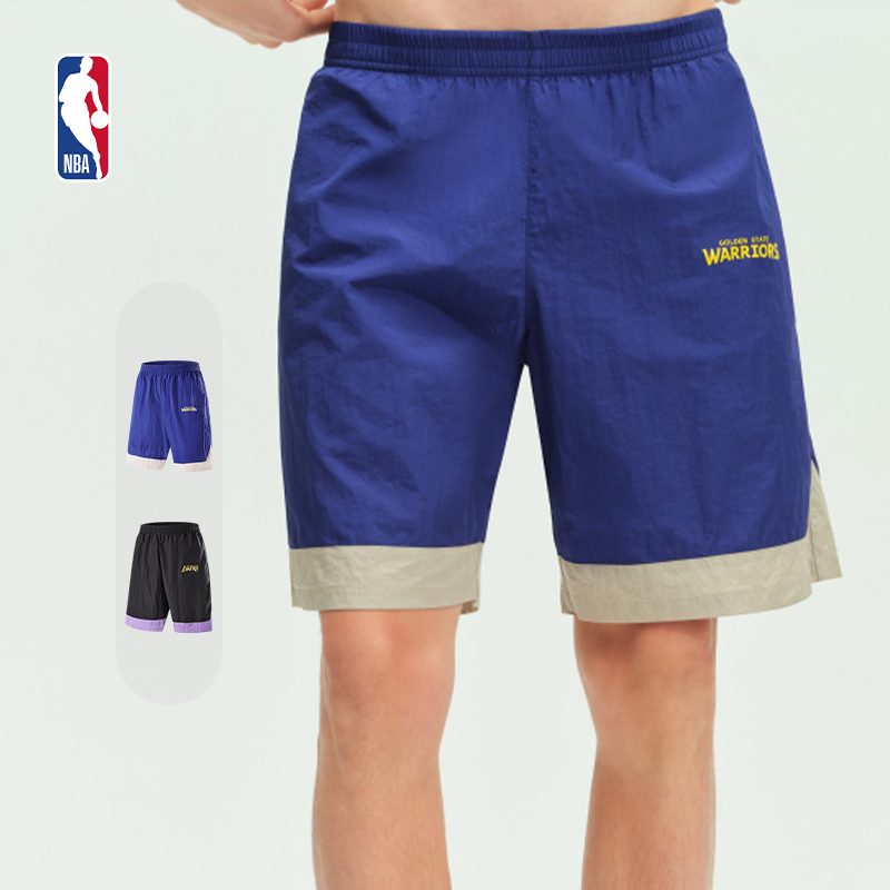 NBA官方勇士湖人球队文化系列男女同款运动裤休闲宽松运动短裤