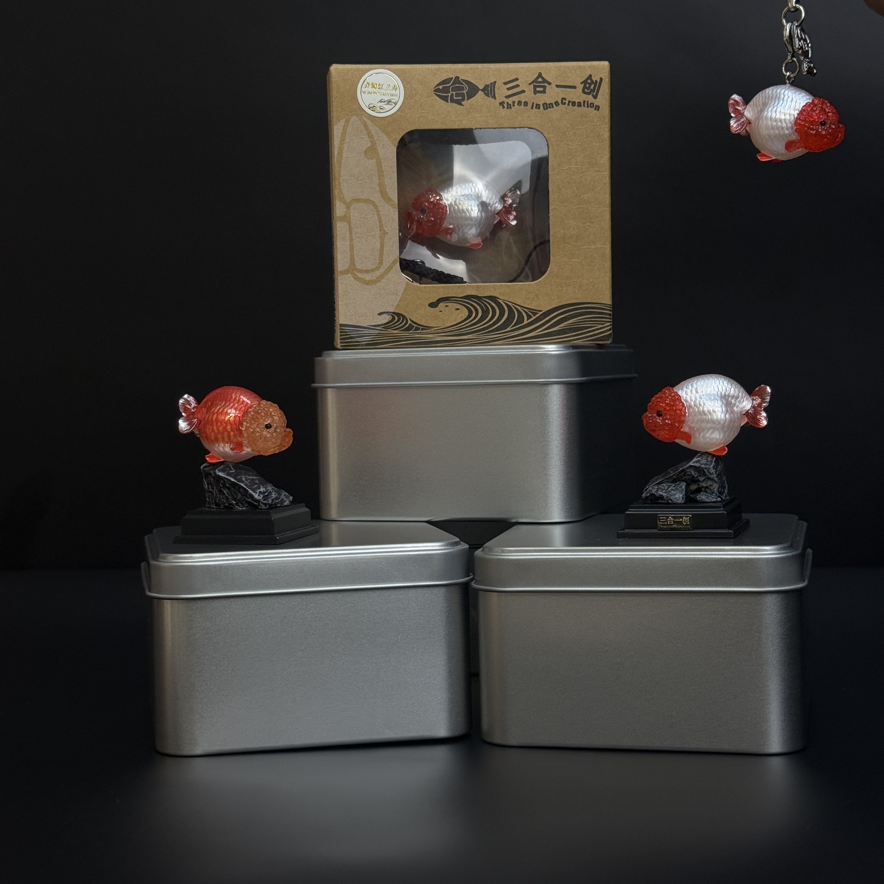 兰寿泰狮仿真鱼模型摆件挂件微缩齐腮红，玉面，波妞兰寿