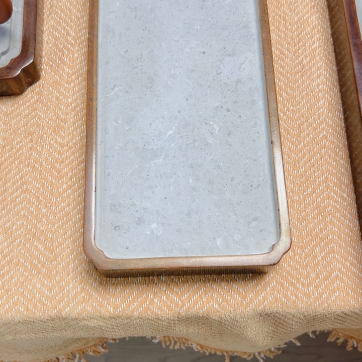 慈***师砖雕大漆金砖吸水茶盘