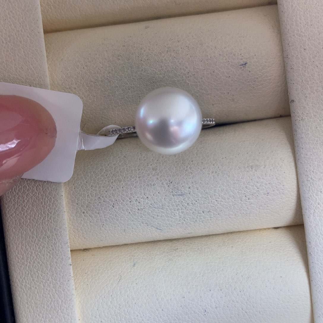 海水珍珠戒指18K金镶嵌