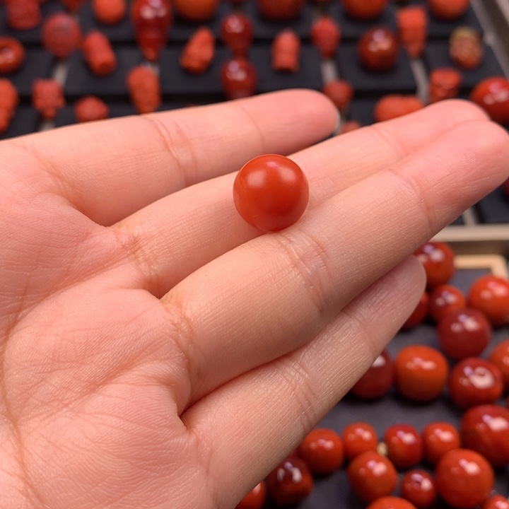 南红玛瑙未镶嵌保山圆珠单珠12.2MM