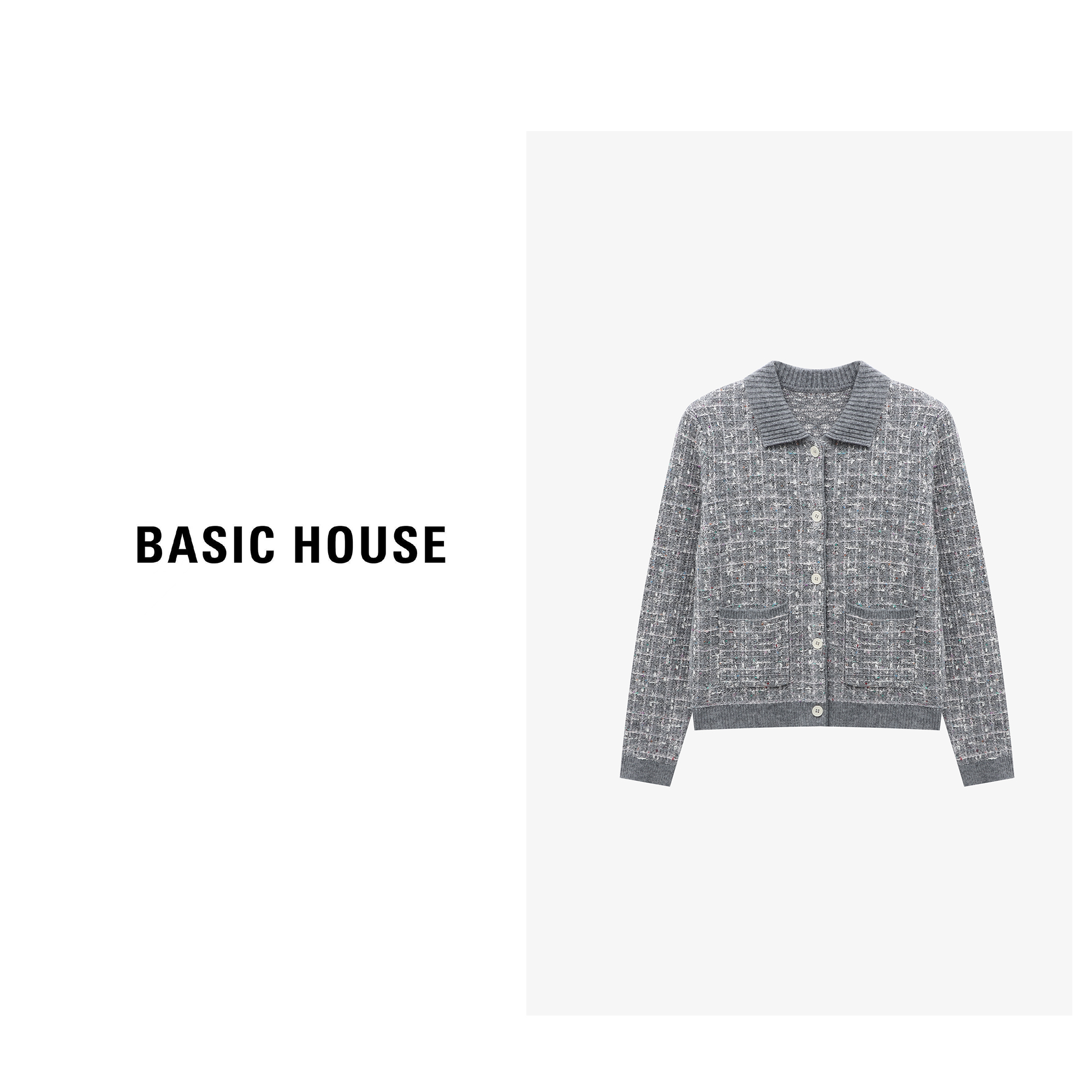 Basic House/百家好老钱风松弛感上衣洋气小众羊毛衫-B0625B5KZT2