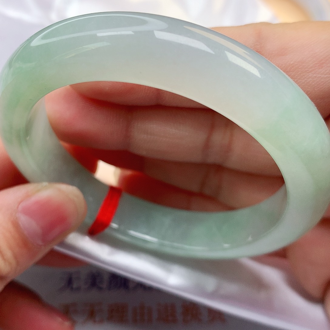 未镶嵌手镯翡翠纯天然A货翡翠冰胶绿底1017号