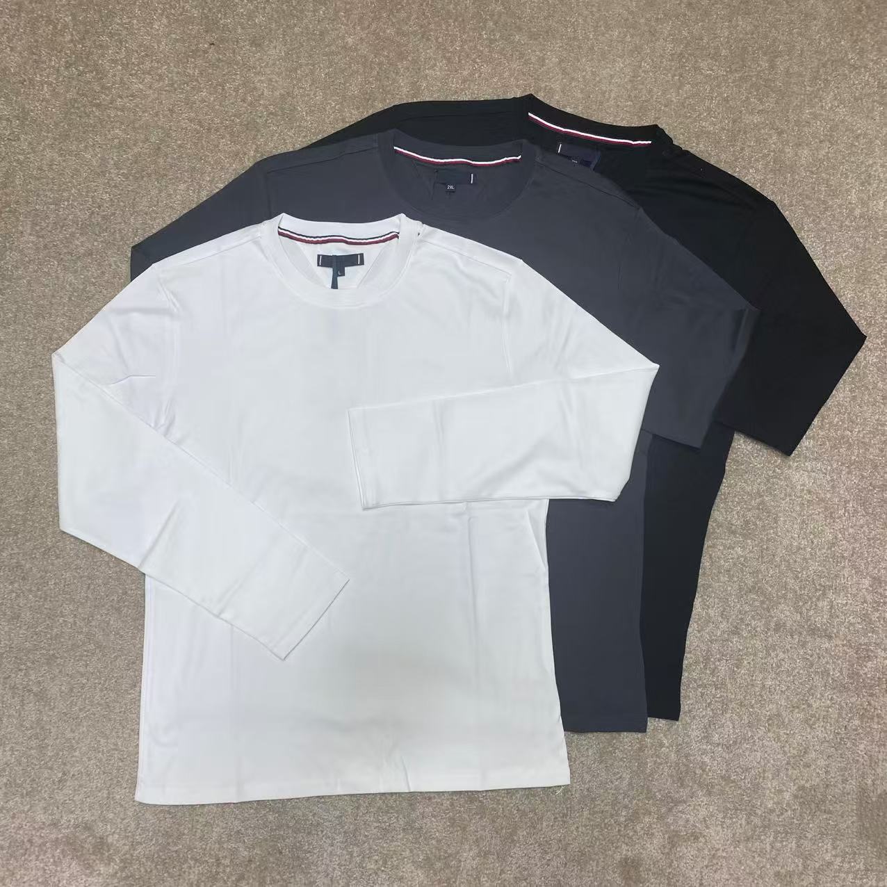 Sweet DD春秋款男士三色休闲版方形刺绣长袖T恤