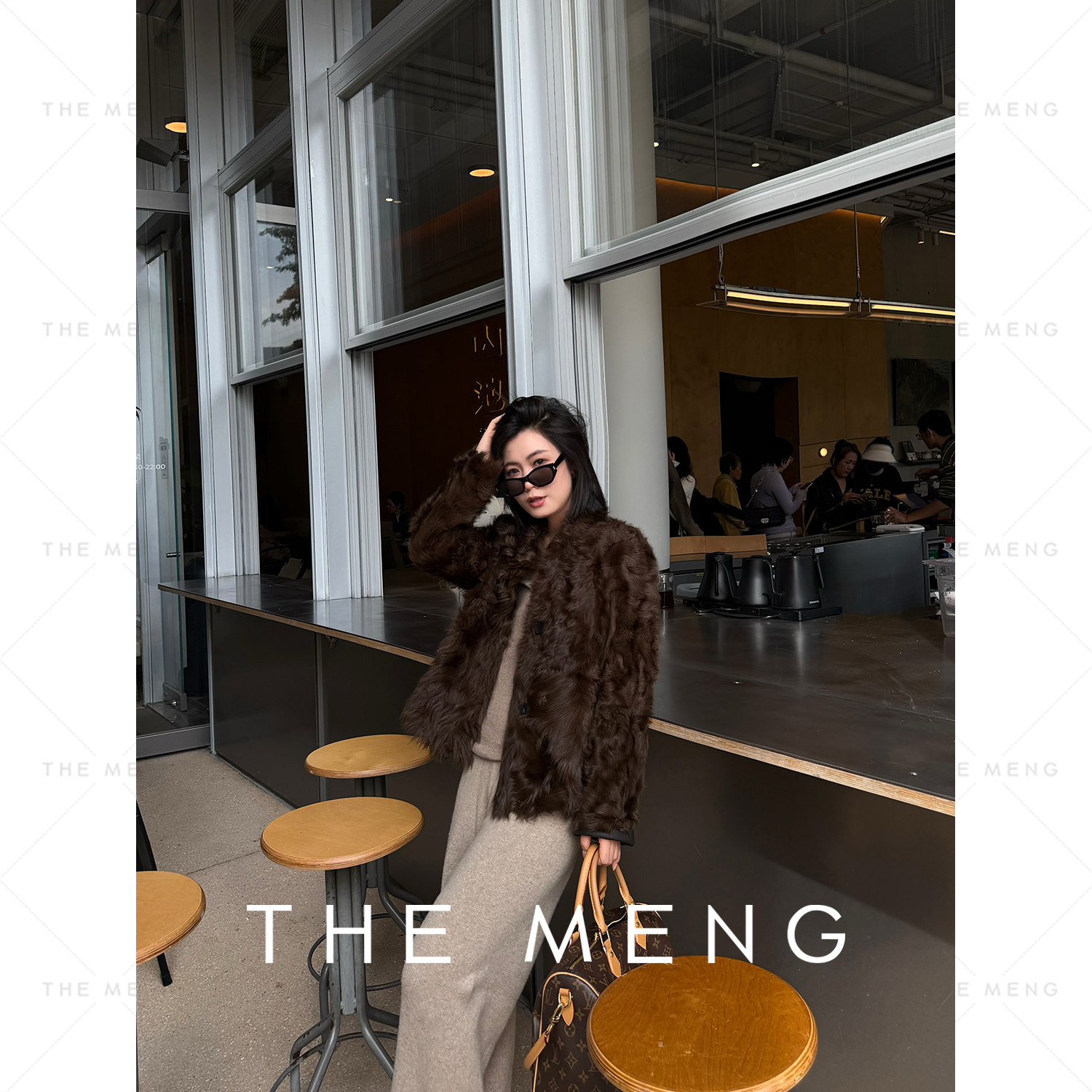 THE MENG【雪山】小湖羊胎羊皮毛一体皮草#M254M1605 LZ