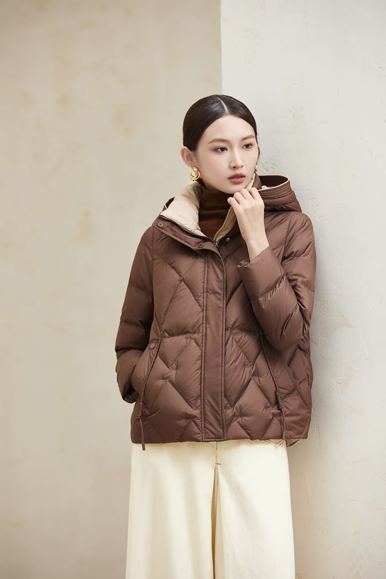 黛莉公主秋冬季短款羽线服保暖白鸭绒5353款休闲